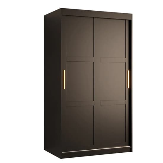 Rieti I Wooden Wardrobe Sliding 2 Doors 100cm In Black