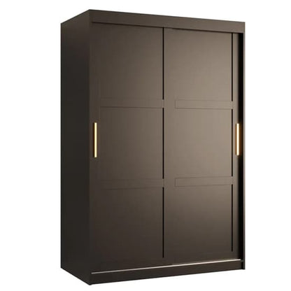 Rieti I Wooden Wardrobe Sliding 2 Doors 120cm In Black