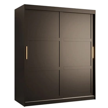 Rieti I Wooden Wardrobe Sliding 2 Doors 150cm In Black