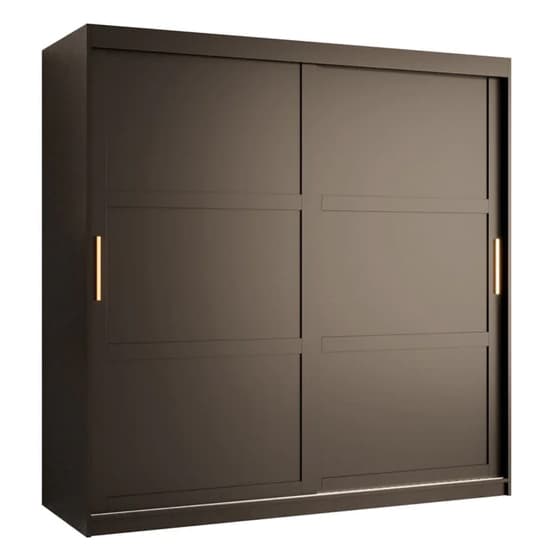 Rieti I Wooden Wardrobe Sliding 2 Doors 180cm In Black