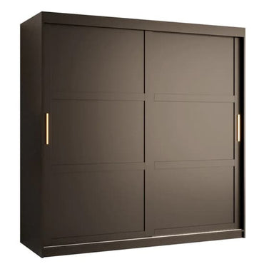 Rieti I Wooden Wardrobe Sliding 2 Doors 180cm In Black