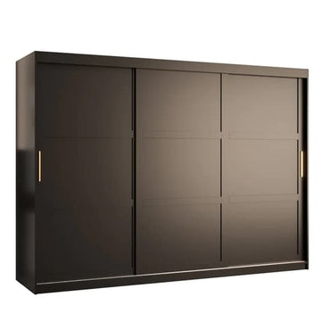 Rieti I Wooden Wardrobe Sliding 3 Doors 250cm In Black