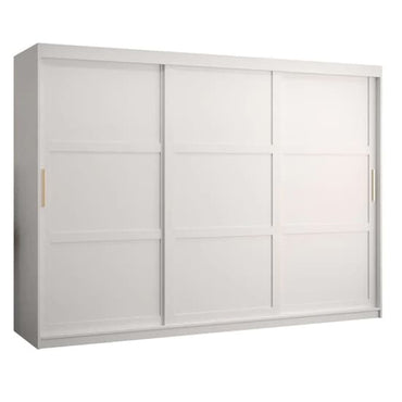 Rieti I Wooden Wardrobe Sliding 3 Doors 250cm In White