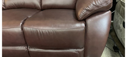 Rivoli 3+2 Seater Leather Recliner Sofa Set in Wine with Hardwood Frame