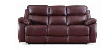 Rivoli Leather Recliner Sofa Set - 3+2+1 Seating, Durable Corrected Grain Leather, Hardwood Frame