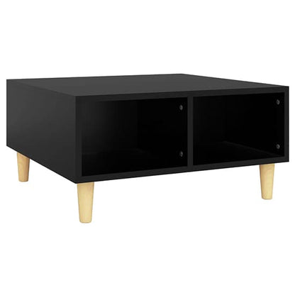 Black Riye Wooden Coffee Table with 2 Shelves for Modern Living Rooms