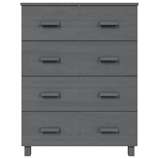 Ronen Pine Wood Chest Of 4 Drawers In Dark Grey