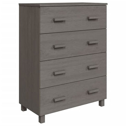 Ronen Pine Wood Chest Of 4 Drawers In Light Grey