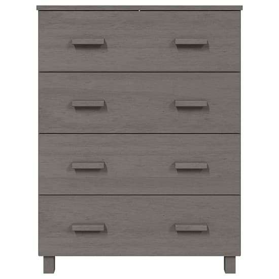 Ronen Pine Wood Chest Of 4 Drawers In Light Grey