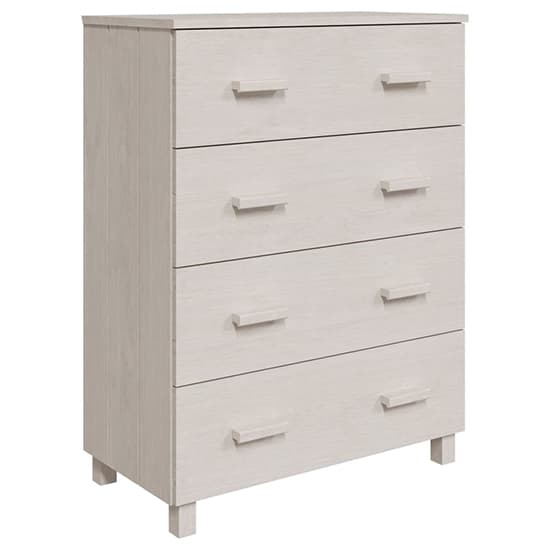 Ronen Pine Wood Chest Of 4 Drawers In White