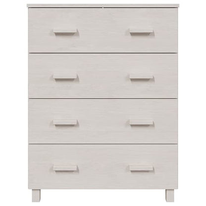 Ronen Pine Wood Chest Of 4 Drawers In White