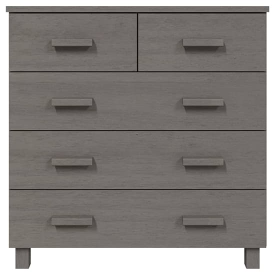 Ronen Pine Wood Chest Of 5 Drawers In Light Grey