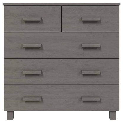 Ronen Pine Wood Chest Of 5 Drawers In Light Grey