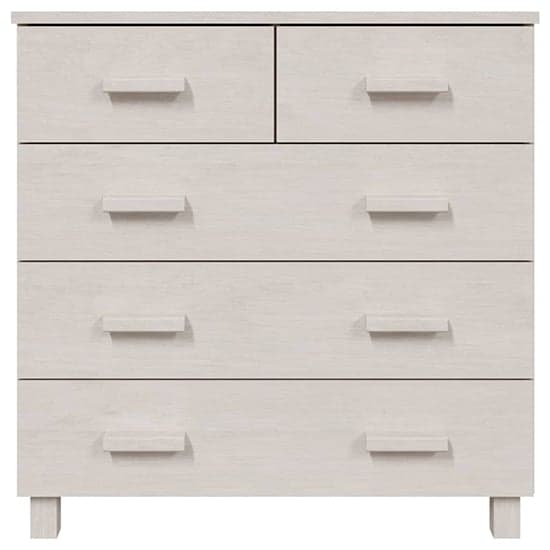 Ronen Pine Wood Chest Of 5 Drawers In White