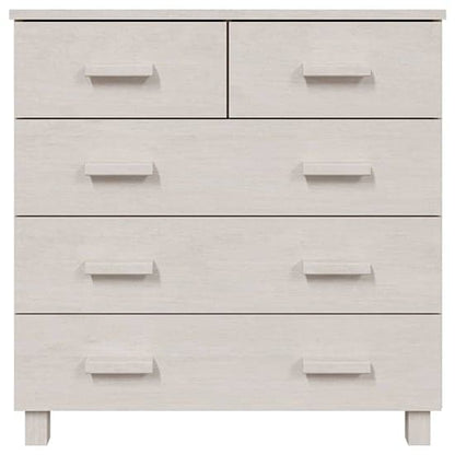 Ronen Pine Wood Chest Of 5 Drawers In White