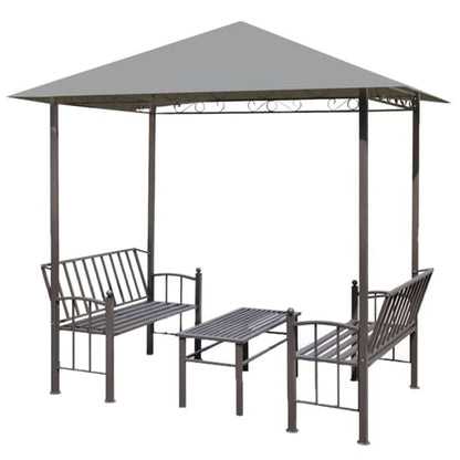 Ruby Garden Pavilion With 1 Table And 2 Benches In Anthracite