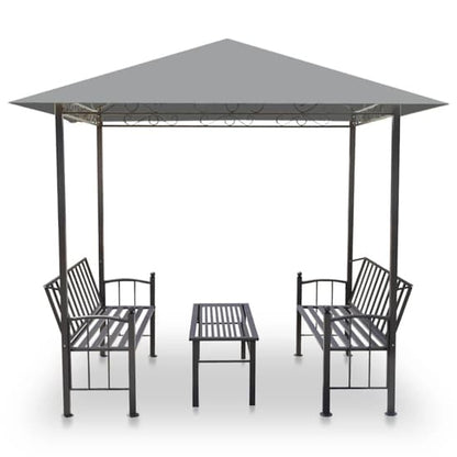 Ruby Garden Pavilion With 1 Table And 2 Benches In Anthracite