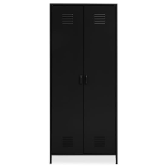 Rumi Metal Wardrobe With 2 Doors In Black