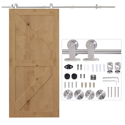 HOMCOM ooden Sliding Door Kit Stainless Steel Smooth Operation Hardware Track Kit System Unit For Single Door 2000mm