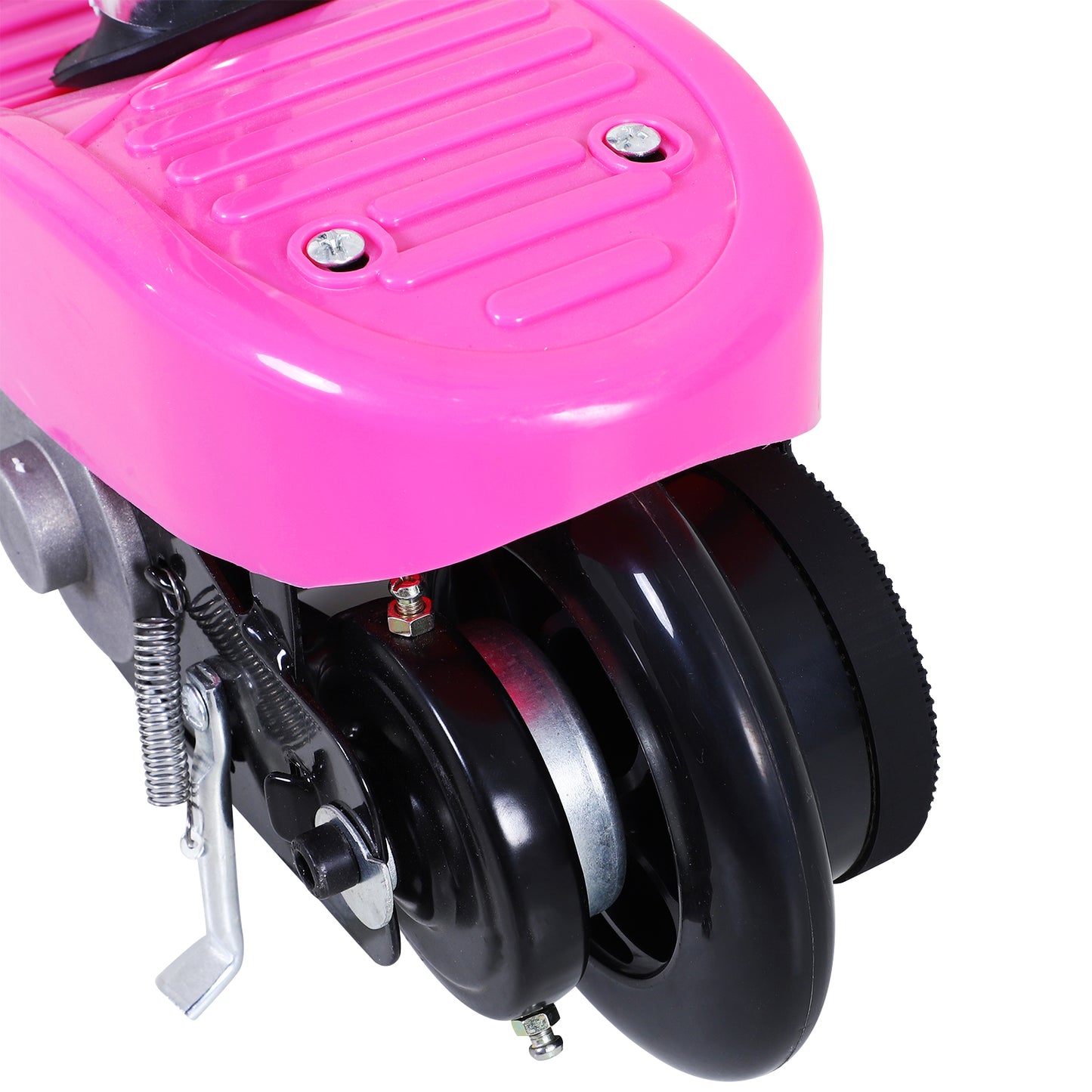 HOMCOM oldable Electric Scooter Ride on for Kids 12V 120W W/Brake Kickstand-Pink