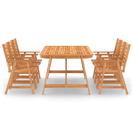 FURCO Salado 7 Piece Acacia Wood Outdoor Dining Set - Weather-Resistant Garden Furniture in Natural Finish