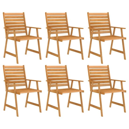 FURCO Salado 7 Piece Acacia Wood Outdoor Dining Set - Weather-Resistant Garden Furniture in Natural Finish