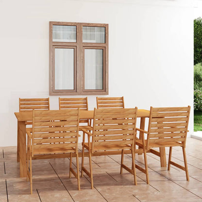 FURCO Salado 7 Piece Acacia Wood Outdoor Dining Set - Weather-Resistant Garden Furniture in Natural Finish