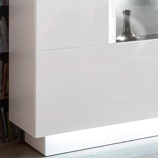 Salina High Gloss Sideboard 3 Doors In White With LED Lighting