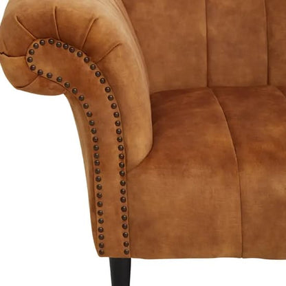 Salta Velvet 2 Seater Sofa In Gold With Pointed Legs