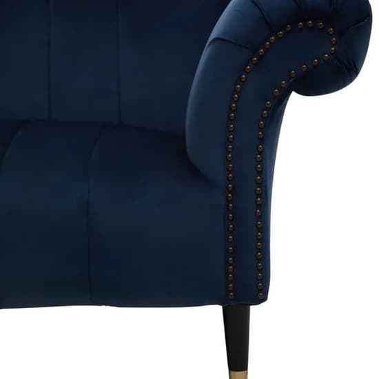 Salta Velvet 2 Seater Sofa In Midnight Blue With Pointed Legs