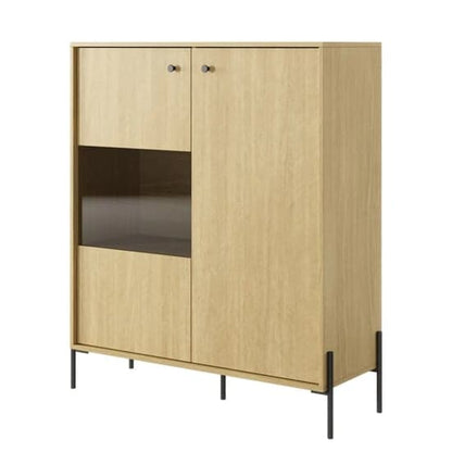 Salta Wooden Display Cabinet With 2 Doors In Salta Oak With LED