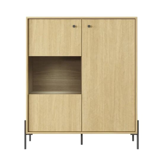 Salta Wooden Display Cabinet With 2 Doors In Salta Oak With LED