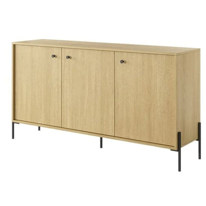 Salta Wooden Sideboard With 3 Doors In Scandi Oak