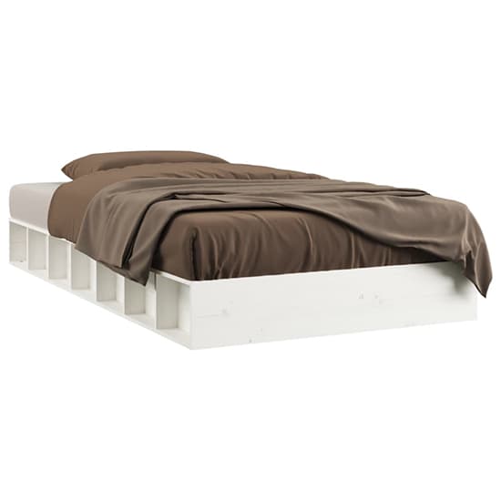 FURCO White Solid Pinewood Single Bed Frame for 3FT Mattress