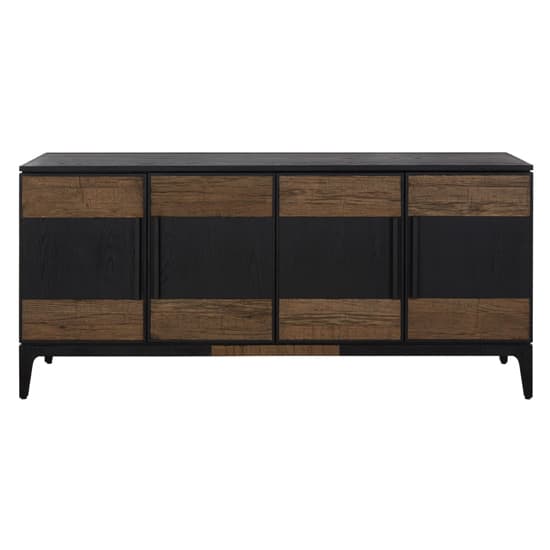 Nushagak Wooden Sideboard With 4 Doors In Brown And Black