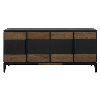 Nushagak Wooden Sideboard With 4 Doors In Brown And Black