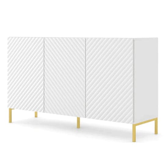 Sanford Wooden Sideboard Large With 3 Doors In White