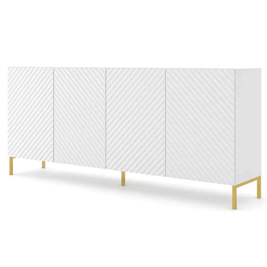 Sanford Wooden Sideboard Large With 4 Doors In White