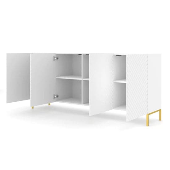 Sanford Wooden Sideboard Large With 4 Doors In White