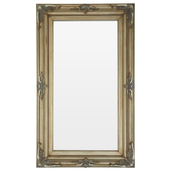 Saran Rectangular Wall Bedroom Mirror In Antique Gold Frame