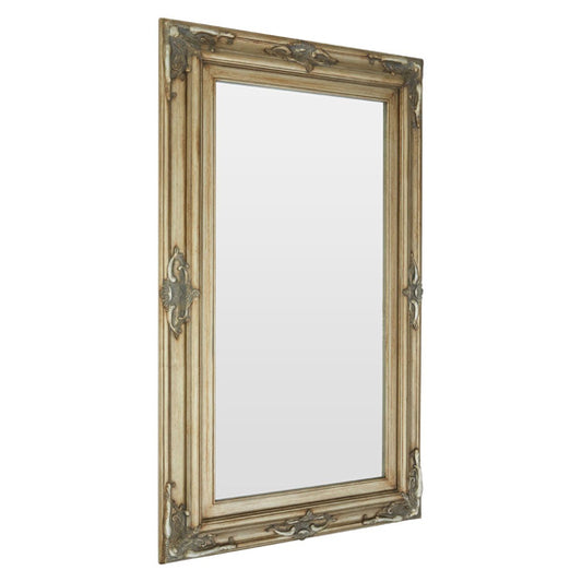 Saran Rectangular Wall Bedroom Mirror In Antique Gold Frame