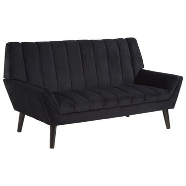 Savinos Upholstered Velvet 2 Seater Sofa In Black