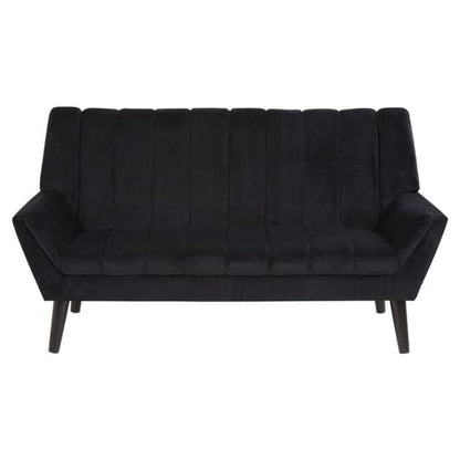 Savinos Upholstered Velvet 2 Seater Sofa In Black