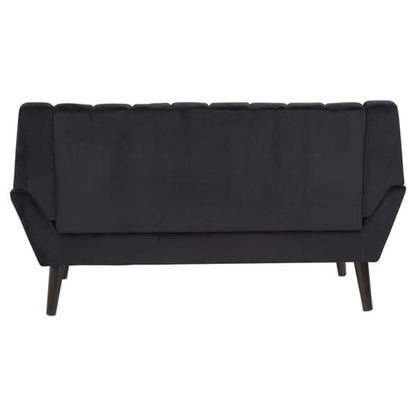 Savinos Upholstered Velvet 2 Seater Sofa In Black