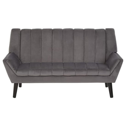 Savinos Upholstered Velvet 2 Seater Sofa In Grey