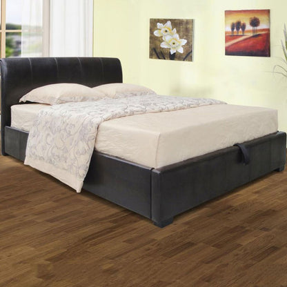 Axton Ottoman PU Leather 3FT Single Bed - Brown - Nestium