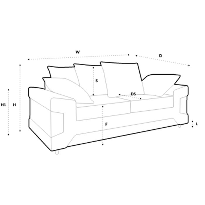 Prime 3 Seater Sofa - Light Grey Fabric