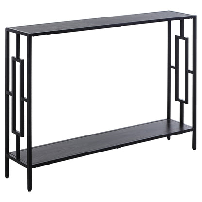 HOMCOM ndustrial Console Table with Storage Shelf, Narrow Hallway Dressing Desk with Metal Frame for Living Room, Bedroom, Grey and Black