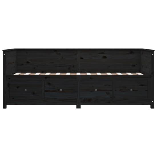 Black Pine Wood Day Bed with Storage and Mattress Compatibility