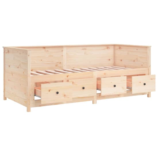 Natural Pine Wood Day Bed with Storage and Mattress Compatibility